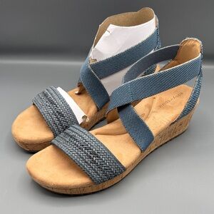 Easy Spirit Womens Lorena 2 Leather Woven Slingback Sandals